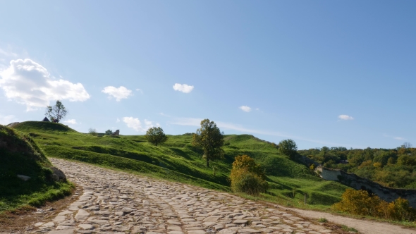 Beautiful Landscape of Nature Near Khotyn Fortress