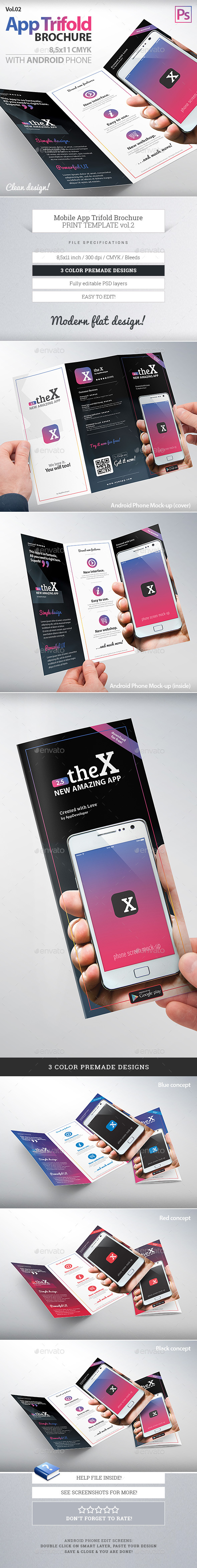 Mobile App Trifold Brochure vol.2 (Android)