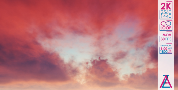 Purple Pink Clouds on a Bright Sky