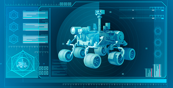 Monitor Interface With Infographic And Rover alt