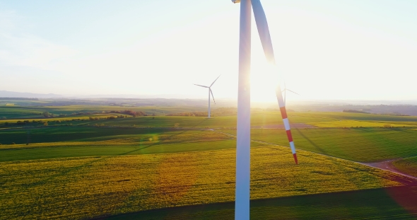 Energy Concept - Wind Turbines Farm