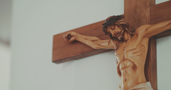 Jesus Christ On Crucifix In Church