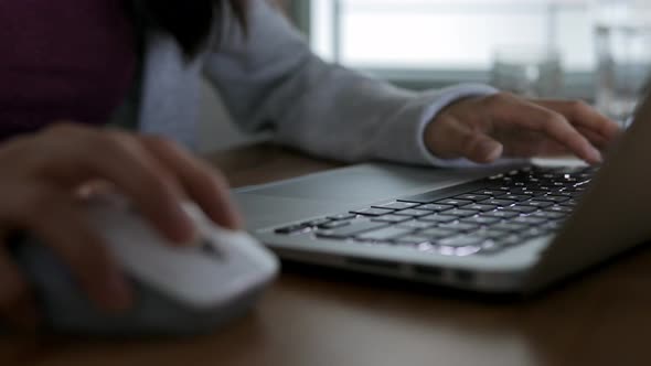 Woman use of notebook computer