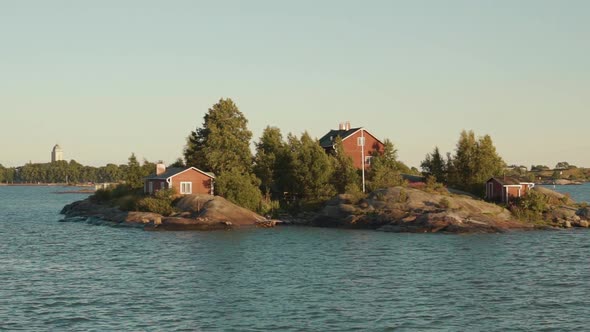 Houses on island