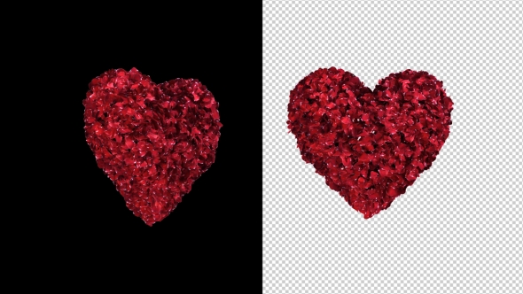 Two Hearts of Rose Petals with Alpha Channel alt