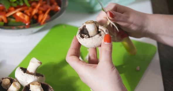 Cleaning Wild Mushroom with Kitchen Knife