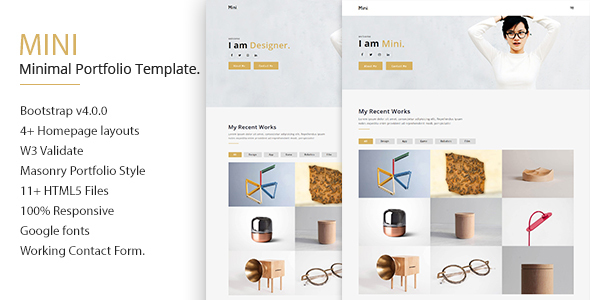 Mini Minimal Portfolio & Blog Template