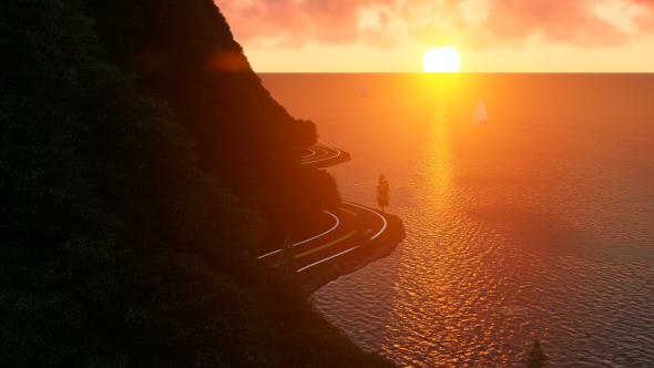Costal Road at Sunset alt
