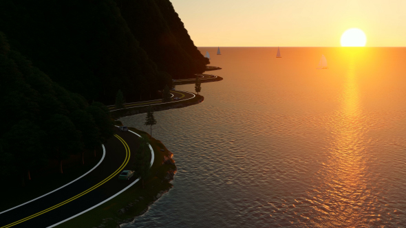 Aerial view of the Costal Road alt