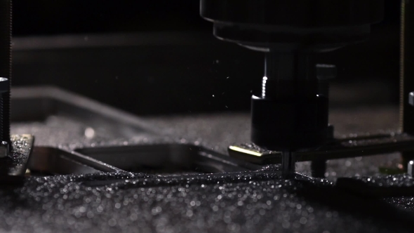 Business for the Production of Metal Products. Aluminum Plate Under the Influence of Milling Machine