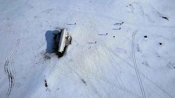 Solheimasandur Plane Wreck in Iceland Aerial View