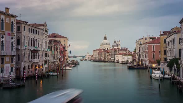 Time lapse of Venice Grand Canal skyline in Italy