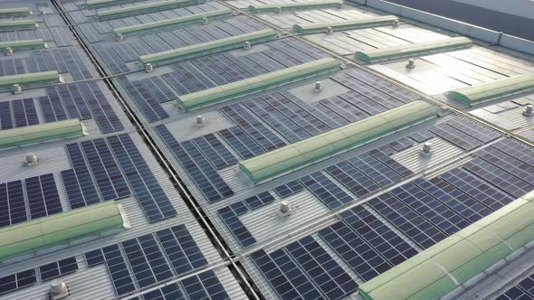 Solar power station on factory rooftop