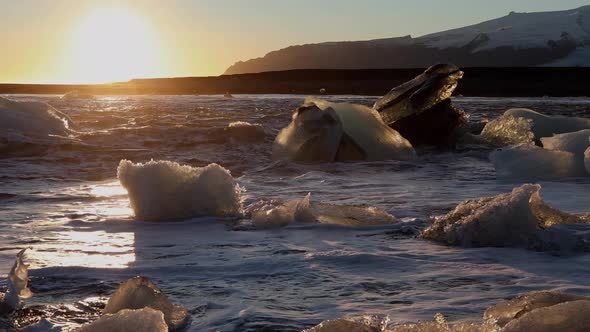 Iceland Black Sand Beach Icebergs