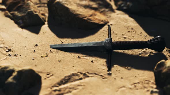 Retro Sword on Sand Beach alt