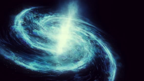 Camera flying above galaxy. Awesome space panorama universe galaxy. 4k rendering footage. alt