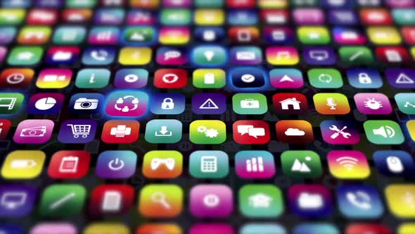 Mobile Apps Icon Data Digital Technology Background