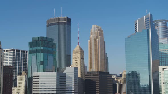 Aerial Reveal of Minneapolis Skyline