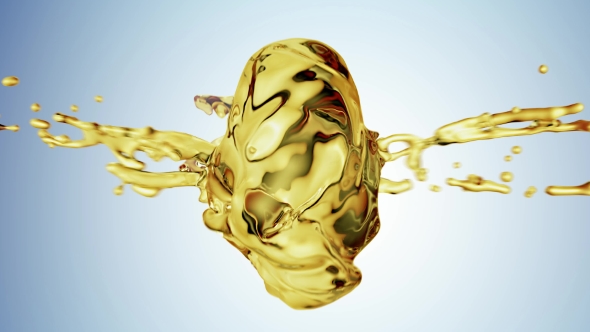 Oil Drops on Blue Background