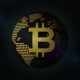 Bitcoin Symbol on Earth Planet Which Rotates, Cosmos on Background - VideoHive Item for Sale