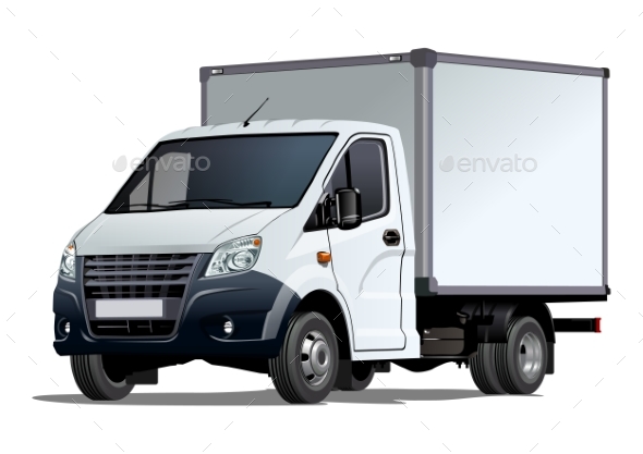 Vector Truck Template Isolated on White