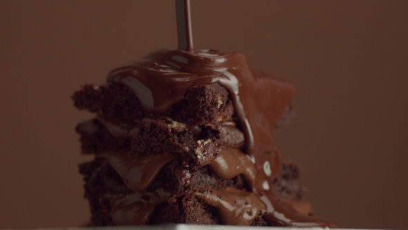 Chocolate Cake with Chocolte Cream with Different Texture