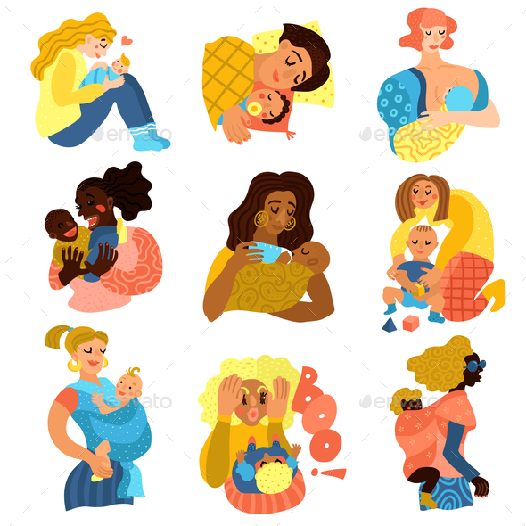 Motherhood Icons Set