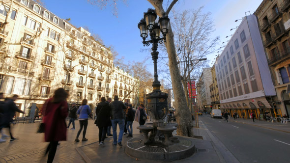 Canaletes Fountain in Barcelona Famous Tourist Spot