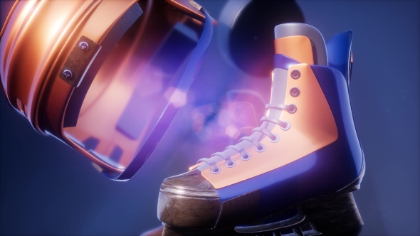 Flying Hockey Puck and Hockey Equipment alt