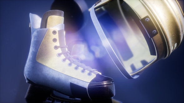 Flying Hockey Puck and Hockey Equipment alt