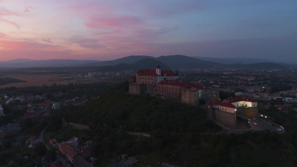 Palanok Castle in Mukachevo Aerial View