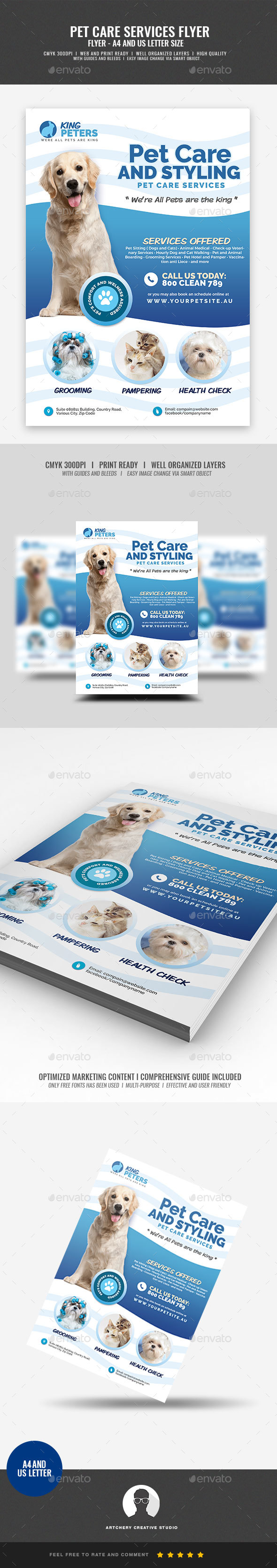 Pet Grooming and Care Service Flyer
