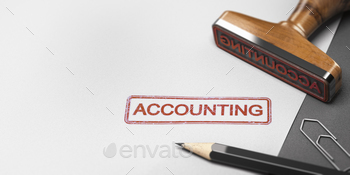 e supplies and the word accounting on a sheet of paper.