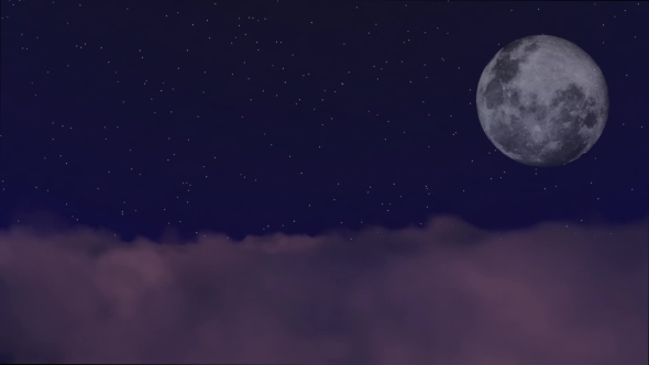 Night Starry Sky With Clouds