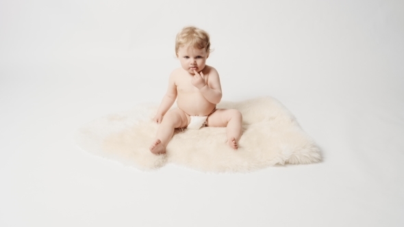 Baby Girl on Soft Rug