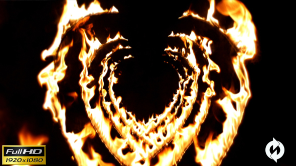 Flying Through Fire Hearts Tunnel - Background Loop