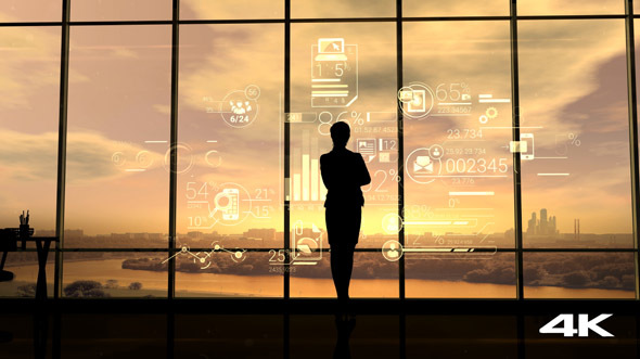 Business Woman And Corporate Infographics alt