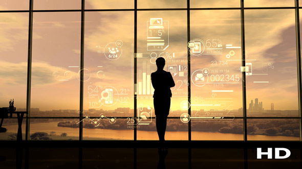 Business Woman And Corporate Infographics alt