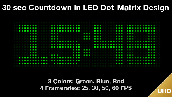 LED / LCD Countdown 30 Seconds Dot Matrix Digital