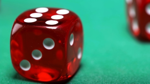 Red Bones on the Gaming Green Table Through the Lens Prism