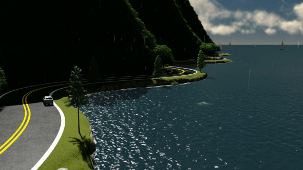 Coastal Road in Rainy Weather alt