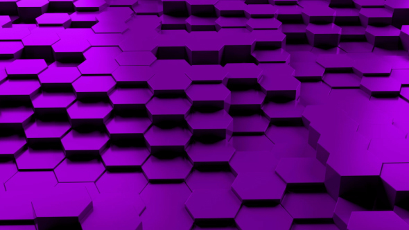Purple Hexagon Background Random Motion Loop alt