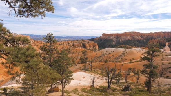 Panorama On Amazing Sand Mountain Red Orange Bryce Canyon National Park