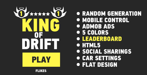 King Of Drift - gra HTML5, mobile, ADS, kokon, liderów, constr2-3