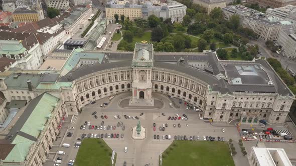 Vienna City Skyline Aerial Shot AERIAL View of Vienna Cathedrals and Cityscape City of Vienna