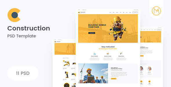 Construction - Clean Construction PSD Template