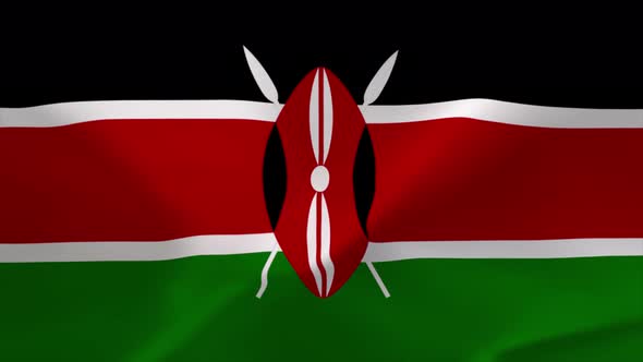 Kenya Waving Flag Animation 4K Moving Wallpaper Background