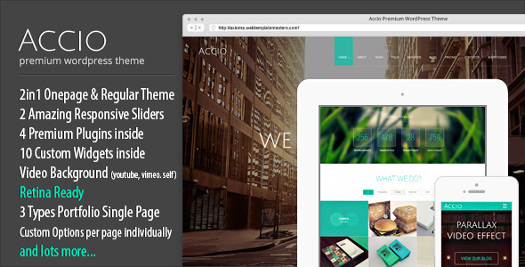 Accio | Responsywny motyw WordPress Agencji Paralaksy Onepage