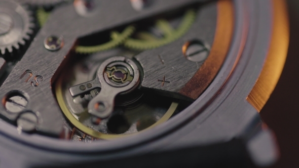 Shoot of Working Analog Watch Mechanism