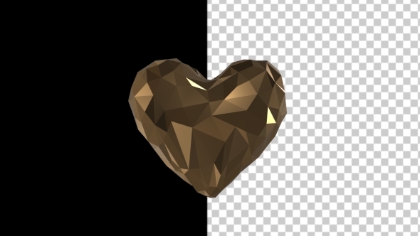 Low Poly Heart with Alpha Channel alt